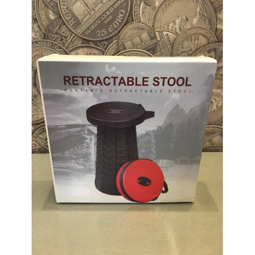 Складной табурет Fexible Stool Чёрный круглый телескопический стул Складной табурет Fexible Stool Чёрный круглый телескопический стул