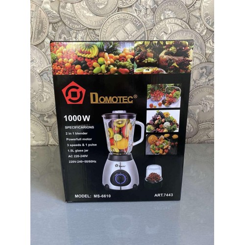 Блендер Domotec MS-6610 зі скляною чашею 1000W Блендер Domotec MS-6610 зі скляною чашею 1000W