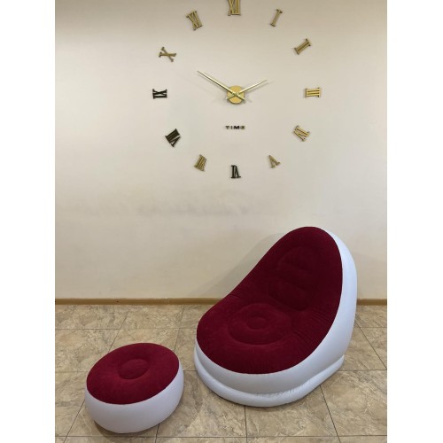 Надувной диван AIR SOFA Надувное велюровое кресло с пуфиком