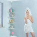 Полка угловая в ванную комнату телескопическая Multi Corner Shelf AD 9867 из металла и пластика