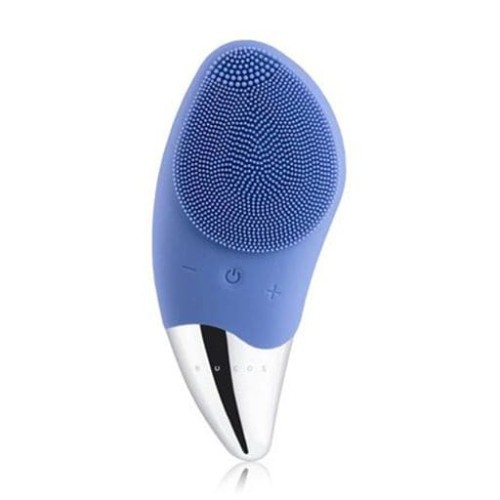 Электрическая щетка-массажер Sonic Facial Brush для чистки лица силиконовая Голубая