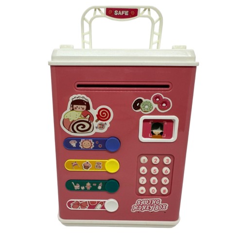 Копилка-сейф детская Saving Money Box с кодовым замком и отпечатком пальца Красная Копилка-сейф детская Saving Money Box с кодовым замком и отпечатком пальца Красная