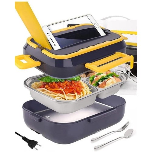 Электрический Ланч-бокс Electric Lunch Box C21 с подогревом съемной Металлической чашей Чёрный с желтым Электрический Ланч-бокс Electric Lunch Box C21 с подогревом съемной Металлической чашей Чёрный с желтым