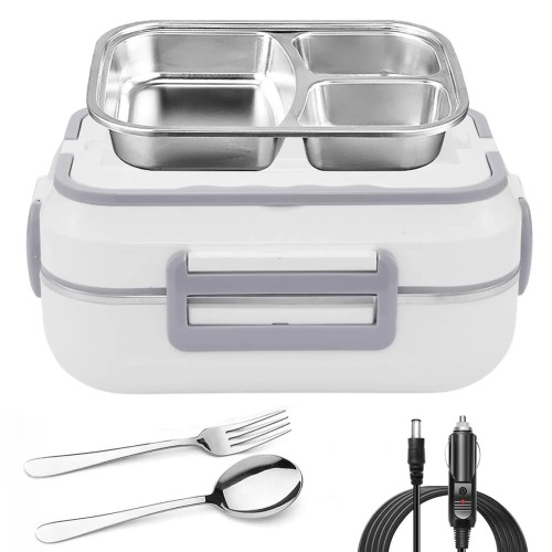 Электрический Ланч-бокс Electric Lunch Box C21 с подогревом съемной Металлической чашей Белый