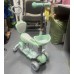 Детский самокат Scooter Smart с родительской ручкой и подножкой Мятный
