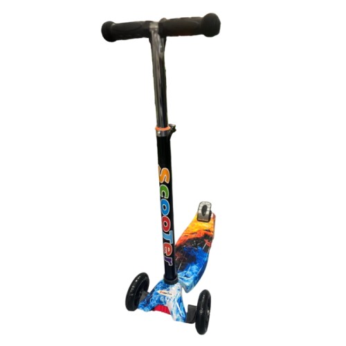 Самокат трехколесный детский Best Scooter Лед и Огонь с регулируемой высотой ручки