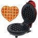 Электрическая мини вафельница Waffle Maker в форме сердца с антипригарным покрытием Красная Электрическая мини вафельница Waffle Maker в форме сердца с антипригарным покрытием Красная
