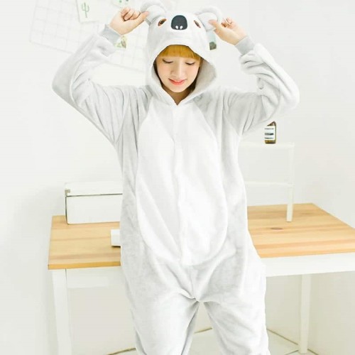 Пижама кигуруми женская Kigurumi Коала Светло серая