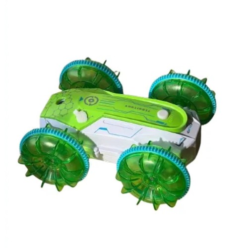 Трюковая машинка перевертыш на радиоуправлении Remote control car 1841-2 LED USB Зеленая
